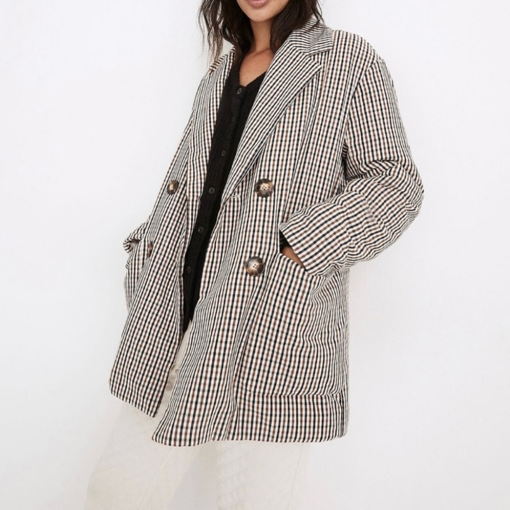 Madewell Padded Jacket in Plaid Sz S Perfect Fall Jacket
